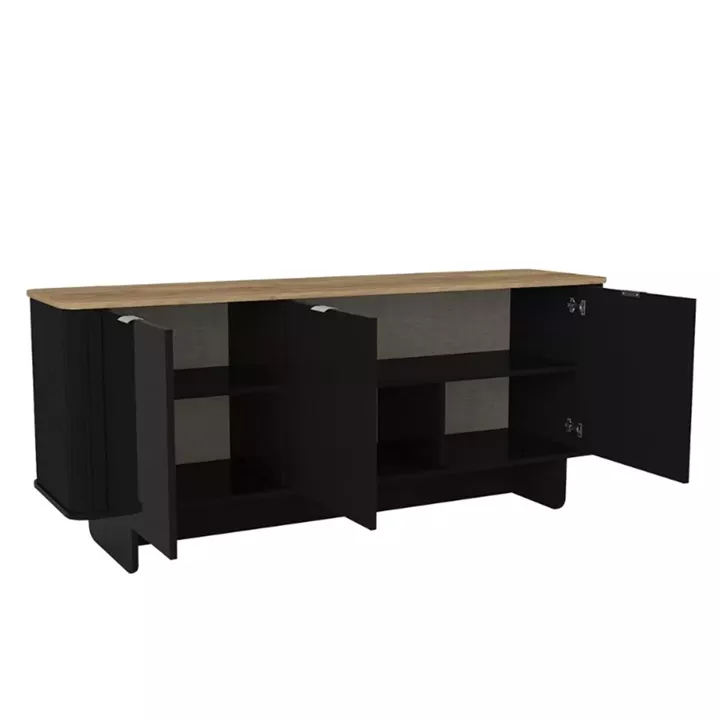 Μπουφές Bohema Megapap χρώμα μαύρο - sepet oak 180x47x76,6εκ.