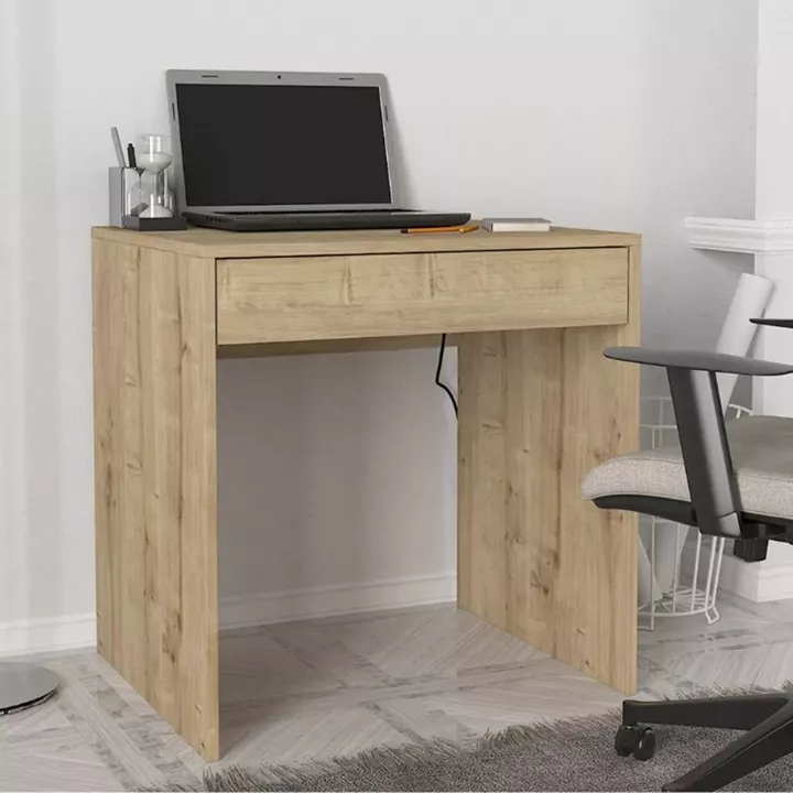 Γραφείο εργασίας Mida Megapap χρώμα sapphire oak 72x60x73,8εκ.