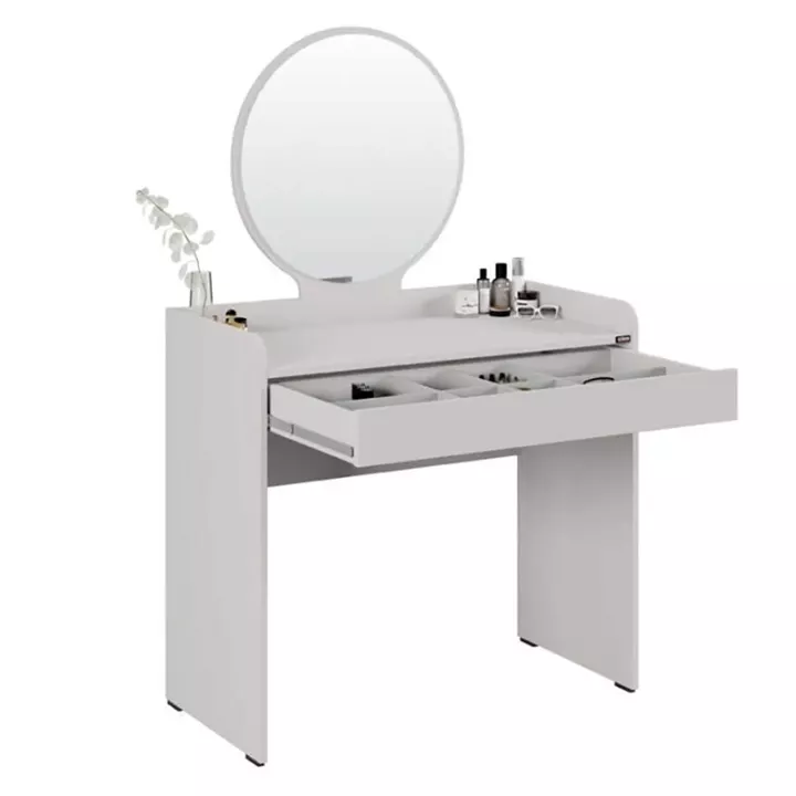 Τουαλέτα με καθρέπτη Curve Megapap χρώμα λευκό 90x47x142εκ.