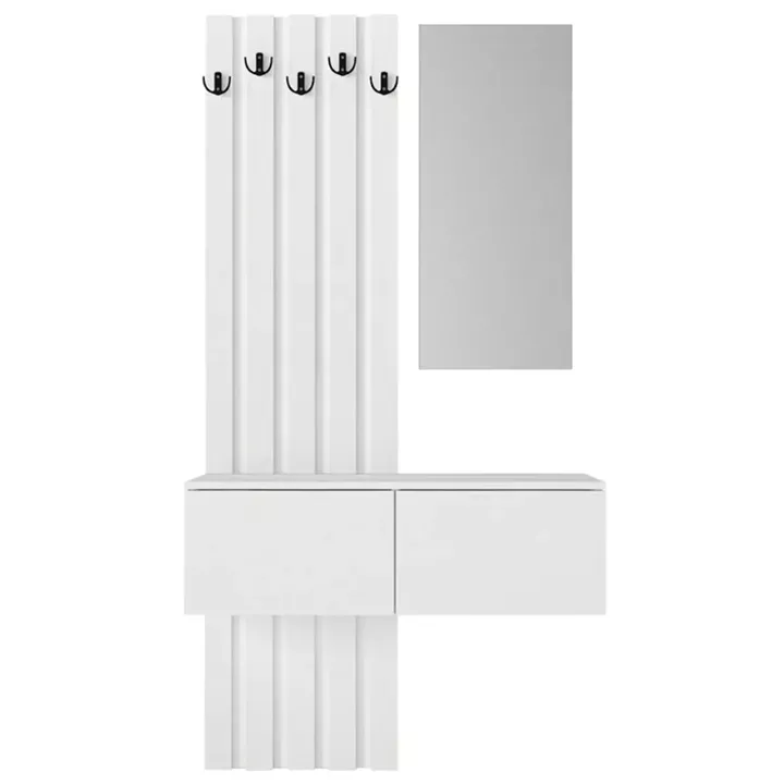 Έπιπλο εισόδου Kanso Megapap χρώμα λευκό 100x35x196,7εκ.