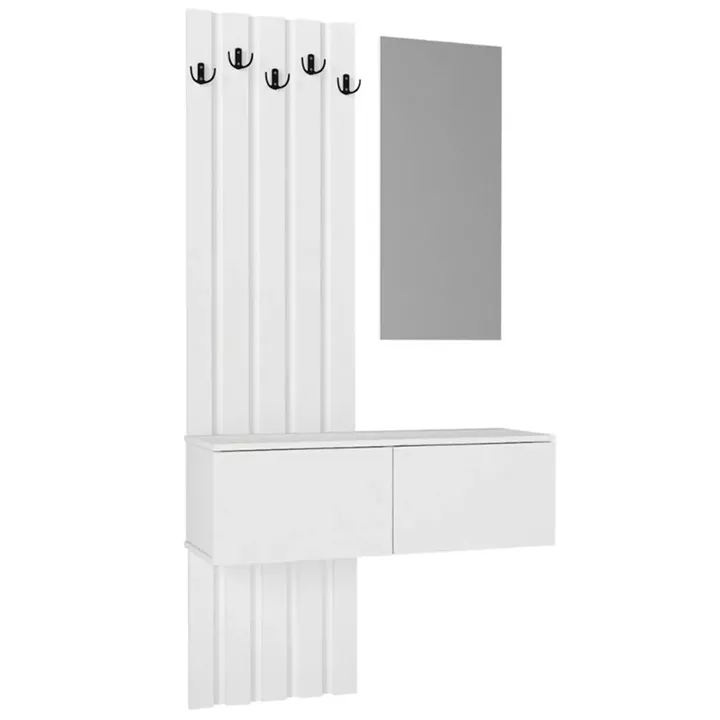 Έπιπλο εισόδου Kanso Megapap χρώμα λευκό 100x35x196,7εκ.