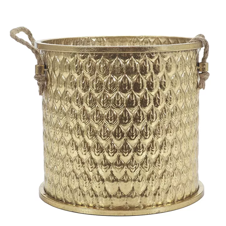 Χρυσό Κασπώ Με Χειρολαβές Σχοινιού 28.5x26cm