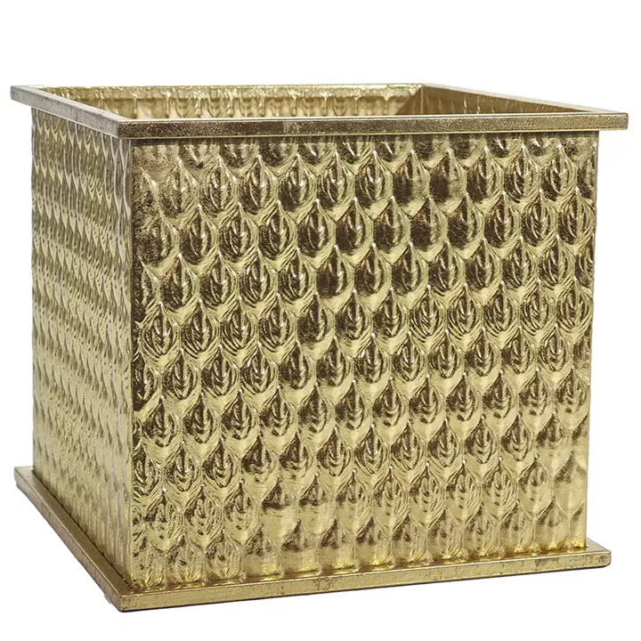 Χριστουγεννιάτικη Γλάστρα Χρυσό 29.5x29.5x26cm