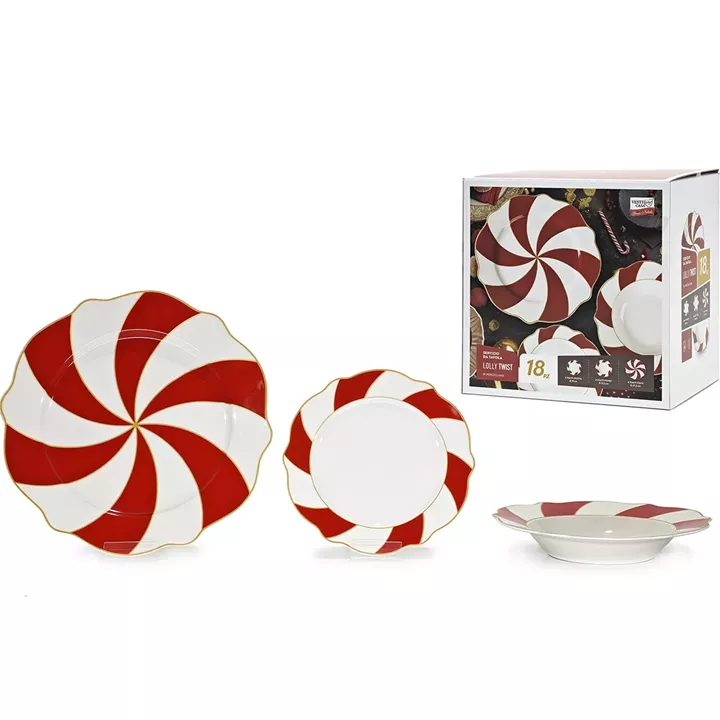 Σετ Πιάτων Lolly Twist Πορσελάνη 18Τμχ