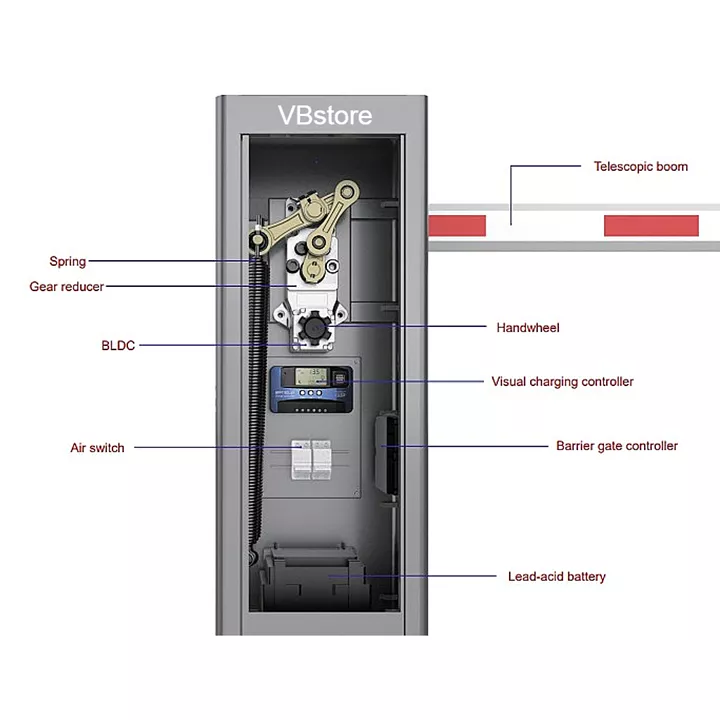 Grital Ηλιακή μπάρα parking | Solar panel 70W, μπαταρία 24V, τηλεσκοπικός βραχίονας 6m