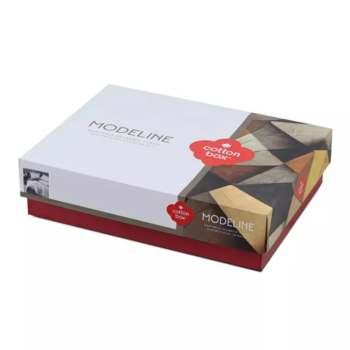 Σετ παπλωματοθήκη Nitsa Cotton Box 3 τμχ Μονή (160x220) χρώμα σκούρο μπλε - γκρι