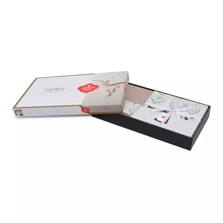 Σετ παπλωματοθήκη Asilo Cotton Box 4 τμχ Διπλή (200x220) χρώμα καφέ - λευκό