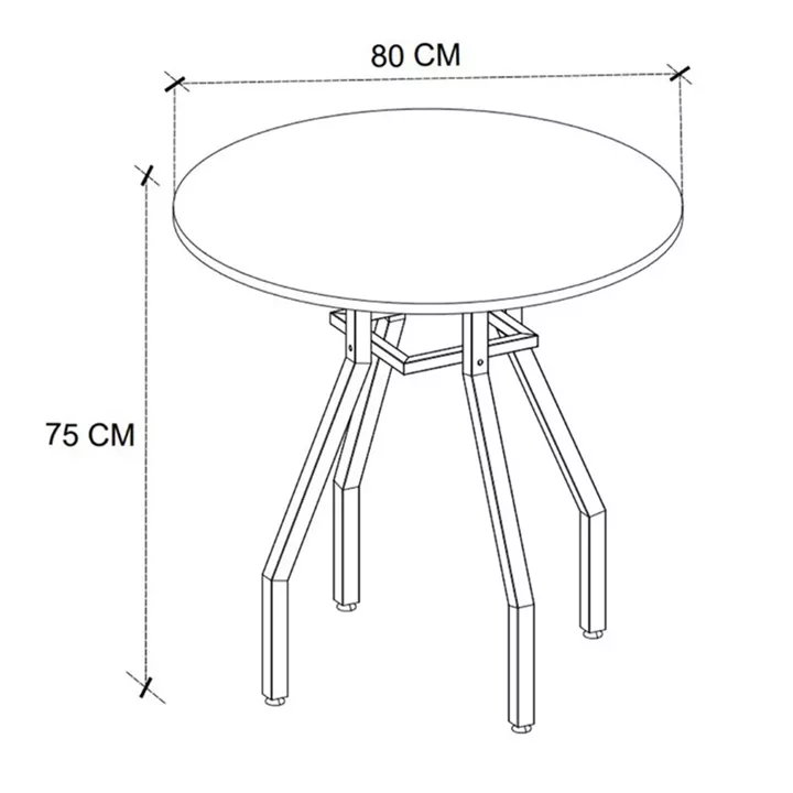 Τραπέζι Roma Megapap χρώμα pine oak Ø80x75εκ.
