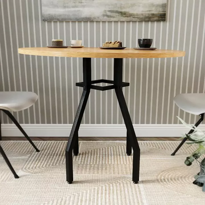 Τραπέζι Roma Megapap χρώμα pine oak Ø80x75εκ.