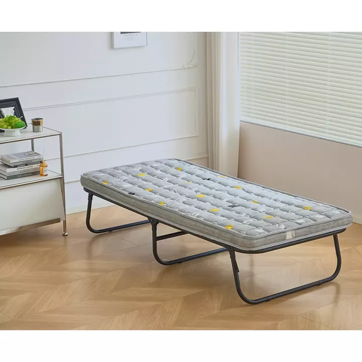 Κρεβάτι Σπαστό ArteLibre FLEXREST Με Στρώμα Πάχους 12cm Μαύρο Μέταλλο 180x80x33cm