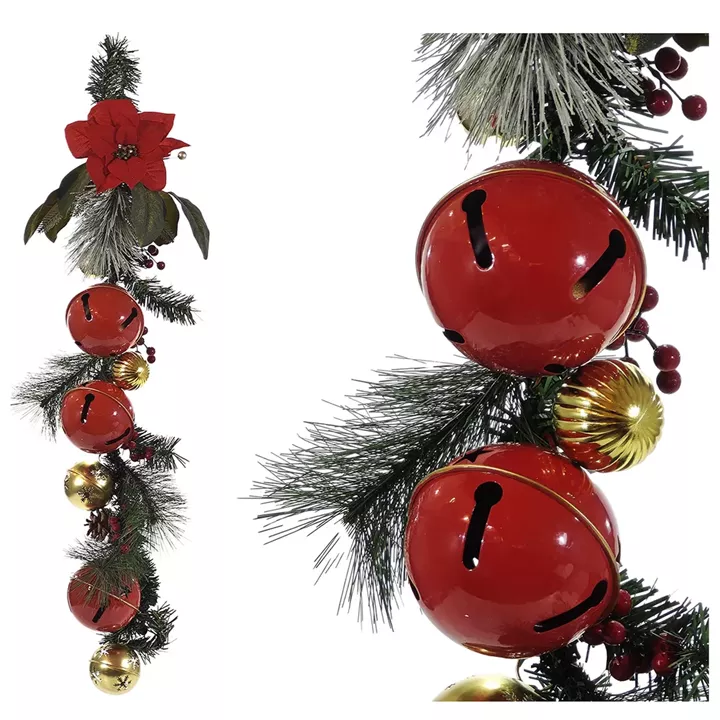 Χριστουγεννιάτικο Κρεμαστό Διακοσμητικό Με 5 Καμπάνες 102cm