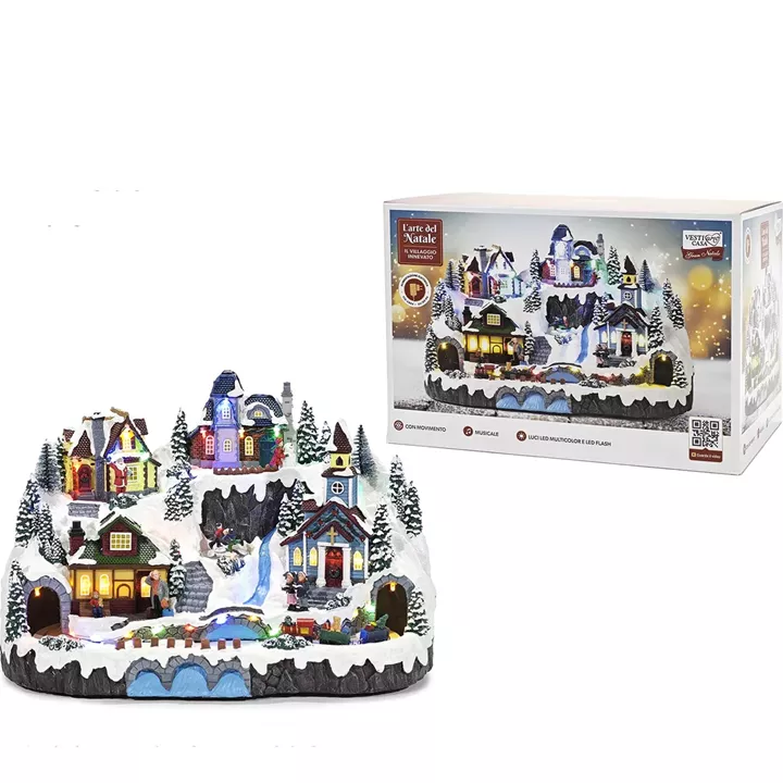 Χριστουγεννιάτικο Χωριό Φωτιζόμενο Με Μουσική Και Κίνηση 41x27x28cm