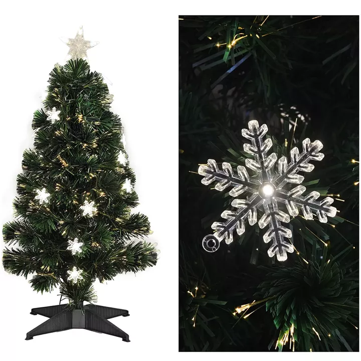 Χριστουγεννιάτικο Δέντρο Με 25 LED Και Χιονισμένο Εφέ 90cm