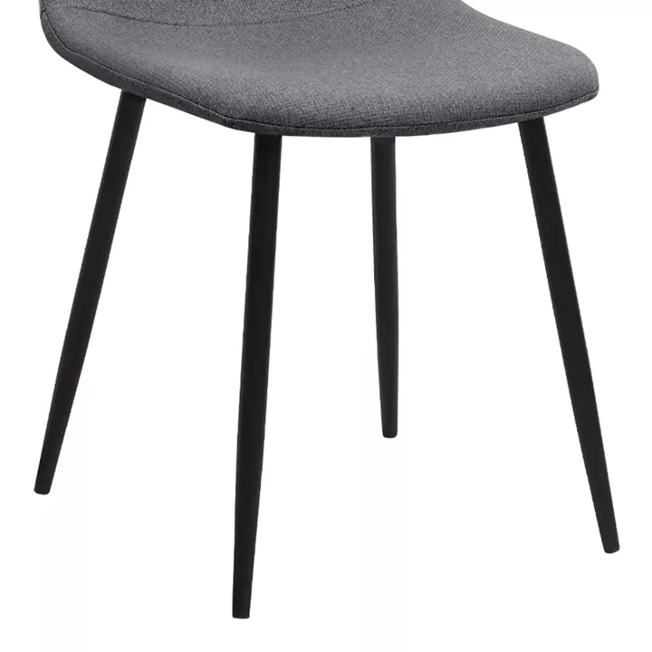 Καρέκλα τραπεζαρίας Iris Megapap γκρι ύφασμα - μεταλλικό μαύρο πόδι 43x50x85εκ.