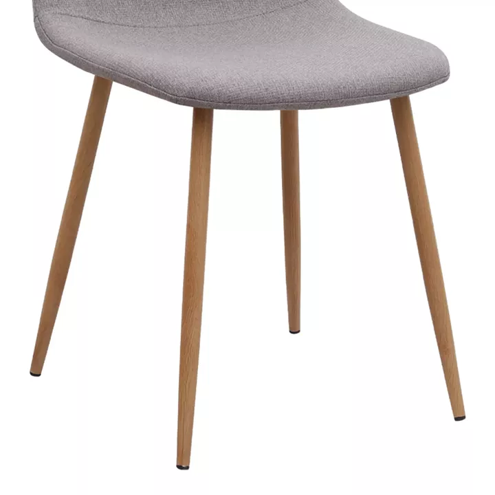 Καρέκλα τραπεζαρίας Iris Megapap μπεζ ύφασμα - μεταλλικό φυσικό πόδι 43x50x85εκ.