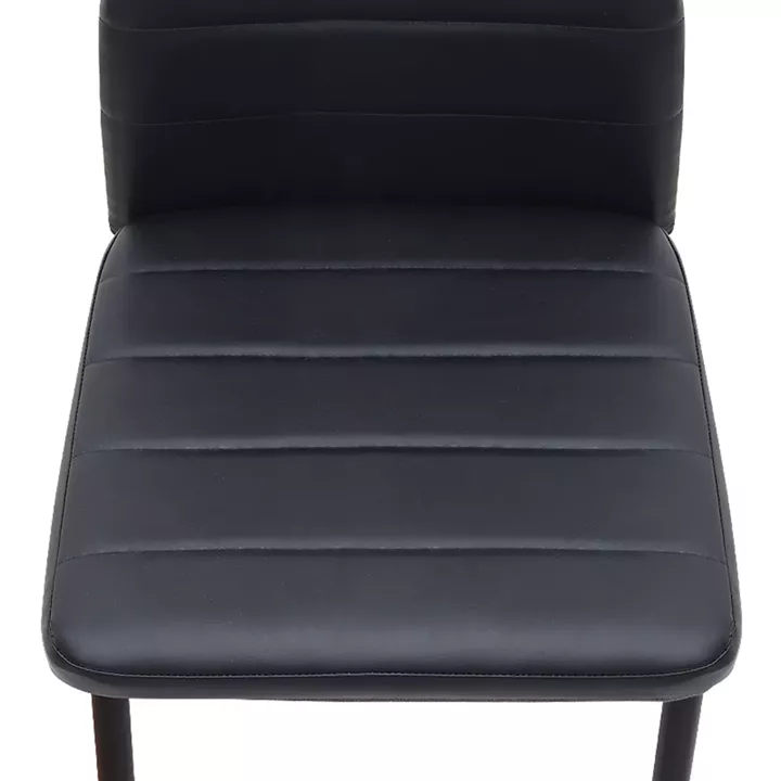 Καρέκλα τραπεζαρίας Rosa Megapap μαύρο PU - μεταλλικό μαύρο πόδι 40x52x96εκ.