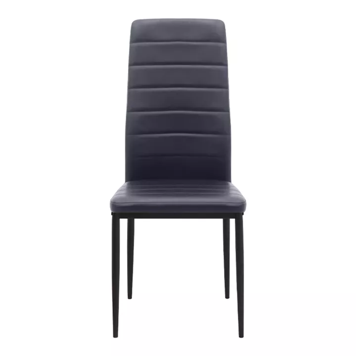 Καρέκλα τραπεζαρίας Rosa Megapap μαύρο PU - μεταλλικό μαύρο πόδι 40x52x96εκ.