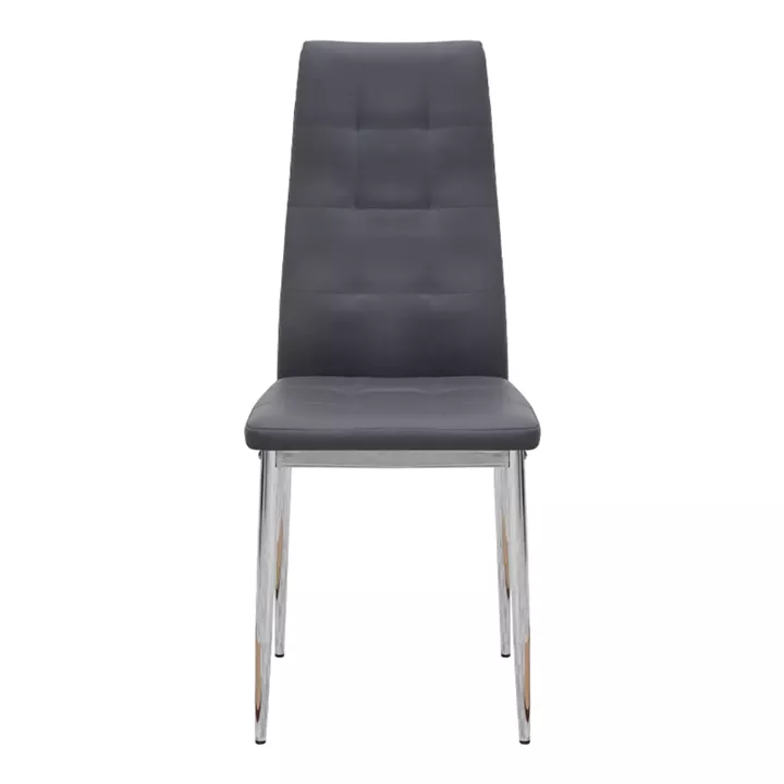 Καρέκλα τραπεζαρίας Rosa Megapap γκρι PU - μεταλλικό πόδι χρωμίου 41x48x98εκ.
