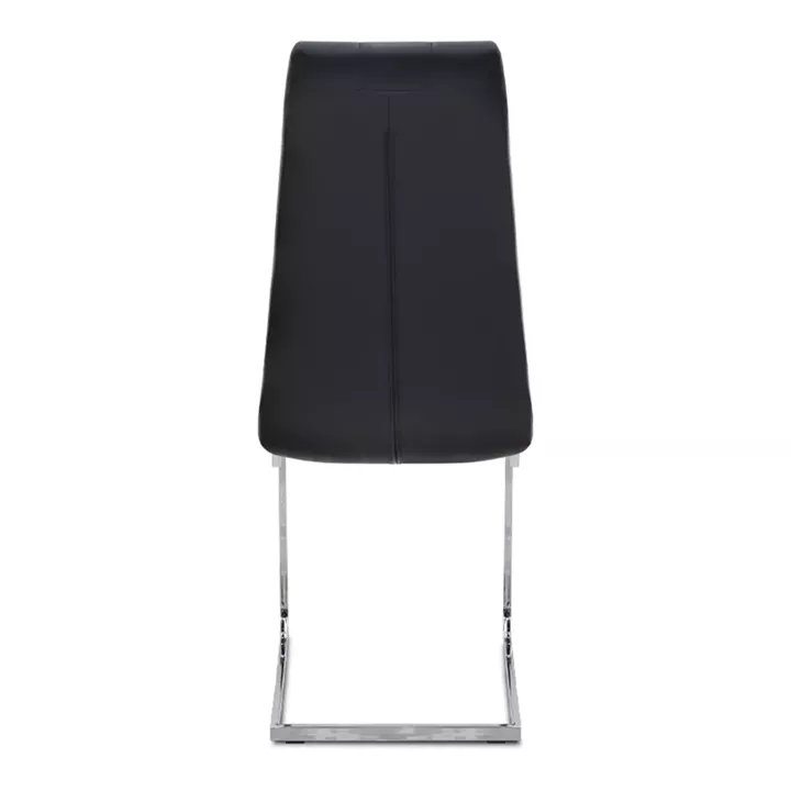Καρέκλα τραπεζαρίας Vela Megapap μαύρο PU - μεταλλική βάση χρωμίου 41x61x107εκ.
