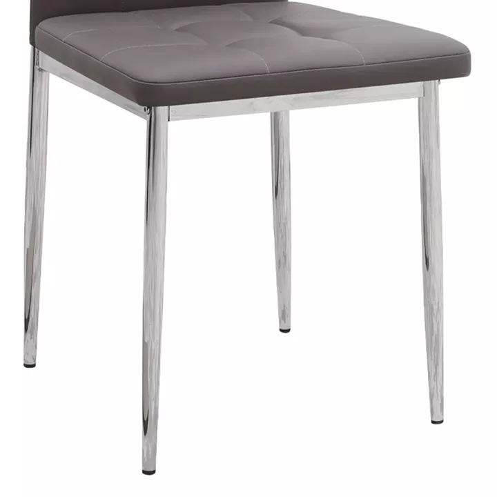 Καρέκλα τραπεζαρίας Rosa Megapap καφέ PU - μεταλλικό πόδι χρωμίου 41x48x98εκ.