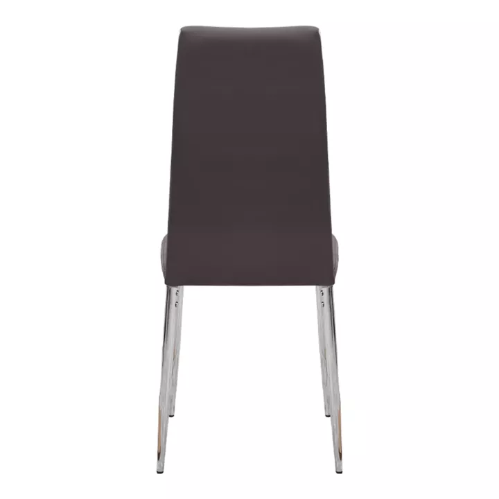 Καρέκλα τραπεζαρίας Rosa Megapap καφέ PU - μεταλλικό πόδι χρωμίου 41x48x98εκ.