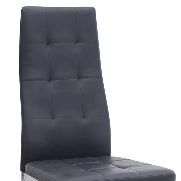 Καρέκλα τραπεζαρίας Rosa Megapap μαύρο PU - μεταλλικό πόδι χρωμίου 41x48x98εκ.