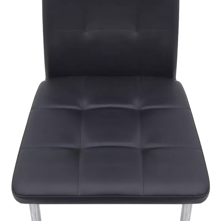Καρέκλα τραπεζαρίας Rosa Megapap μαύρο PU - μεταλλικό πόδι χρωμίου 41x48x98εκ.