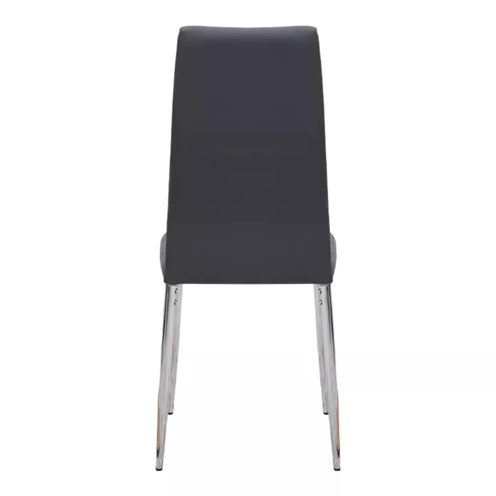 Καρέκλα τραπεζαρίας Rosa Megapap μαύρο PU - μεταλλικό πόδι χρωμίου 41x48x98εκ.