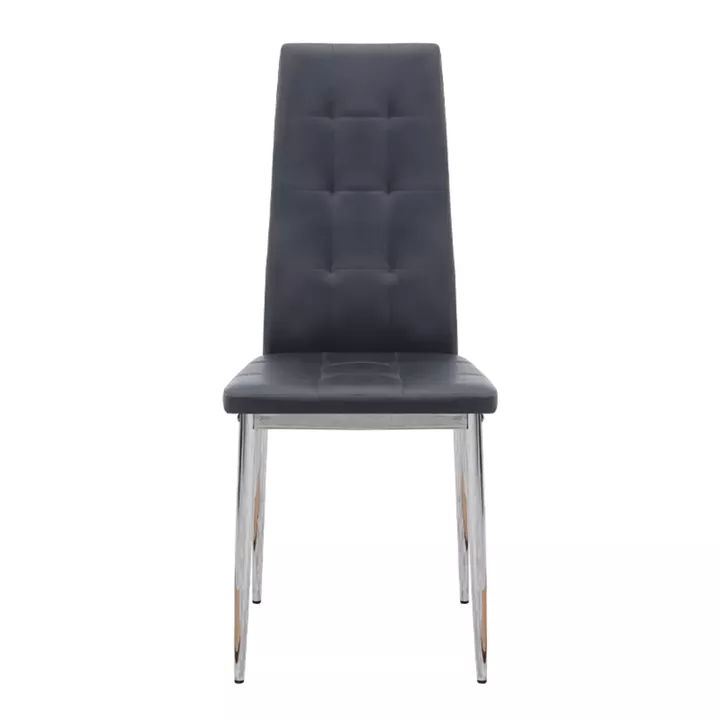 Καρέκλα τραπεζαρίας Rosa Megapap μαύρο PU - μεταλλικό πόδι χρωμίου 41x48x98εκ.