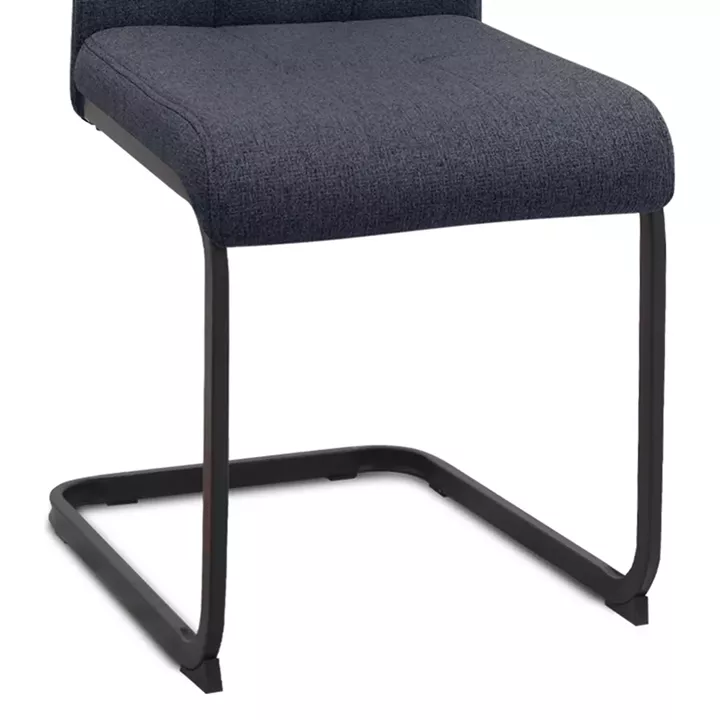 Καρέκλα τραπεζαρίας Laura Megapap ανθρακί ύφασμα - μεταλλική μαύρη βάση 42x58x98εκ.