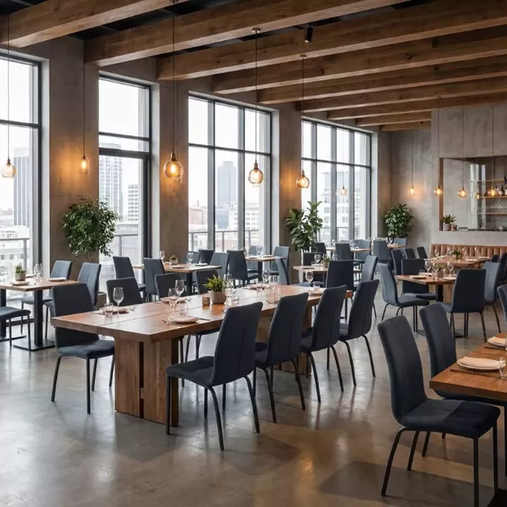 Καρέκλα τραπεζαρίας Fina Megapap ανθρακί ύφασμα - μεταλλικό μαύρο πόδι 43x58x95εκ.