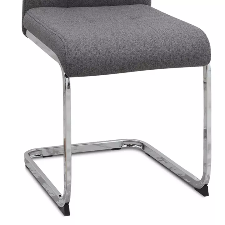 Καρέκλα τραπεζαρίας Laura Megapap γκρι ύφασμα - μεταλλική βάση χρωμίου 42x58x98εκ.