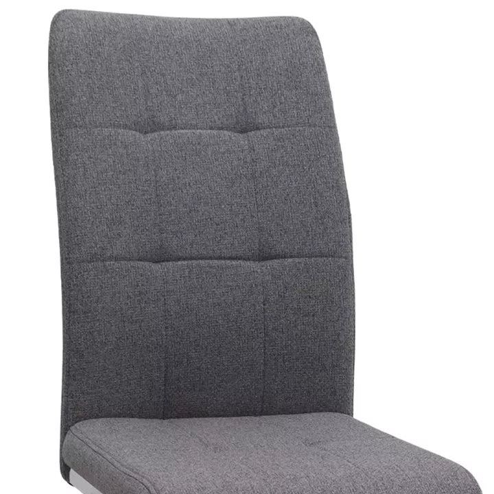 Καρέκλα τραπεζαρίας Laura Megapap γκρι ύφασμα - μεταλλική βάση χρωμίου 42x58x98εκ.