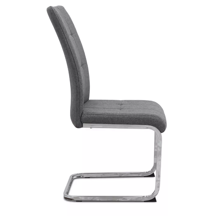 Καρέκλα τραπεζαρίας Laura Megapap γκρι ύφασμα - μεταλλική βάση χρωμίου 42x58x98εκ.