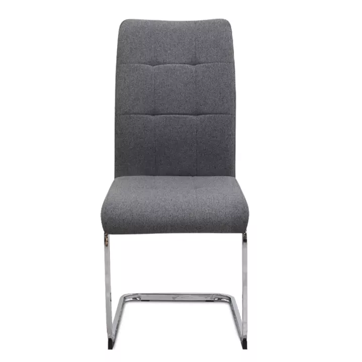 Καρέκλα τραπεζαρίας Laura Megapap γκρι ύφασμα - μεταλλική βάση χρωμίου 42x58x98εκ.