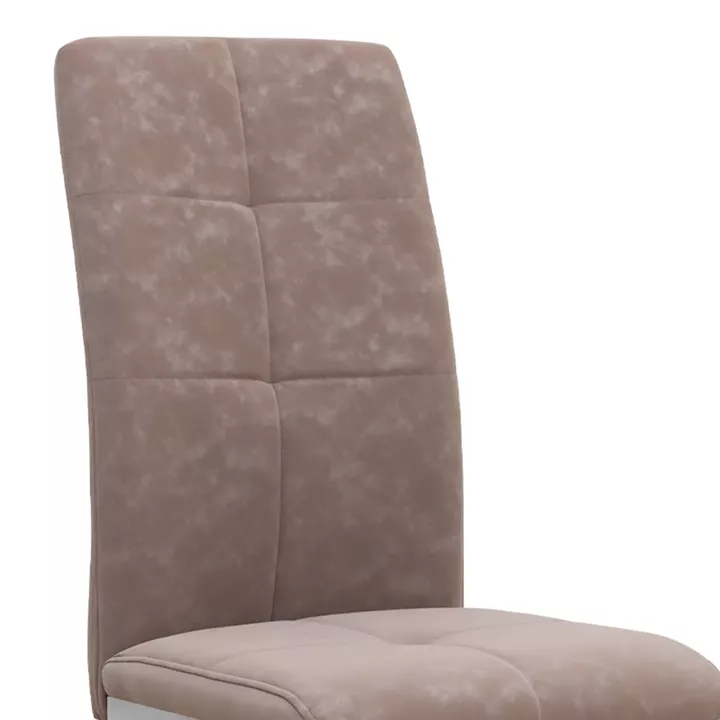 Καρέκλα τραπεζαρίας Alma Megapap μπεζ PU - μεταλλικό πόδι χρωμίου 42x53x97εκ.