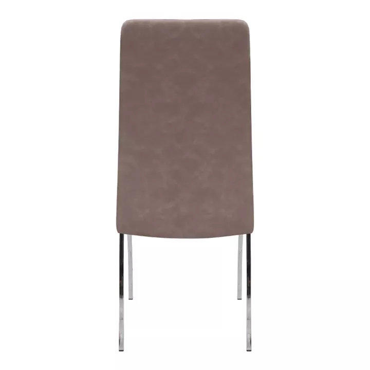 Καρέκλα τραπεζαρίας Alma Megapap μπεζ PU - μεταλλικό πόδι χρωμίου 42x53x97εκ.