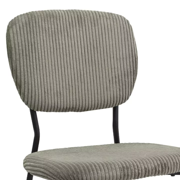 Καρέκλα τραπεζαρίας Kevin Megapap λαδί ύφασμα - μεταλλικό μαύρο πόδι 48x51x87εκ.