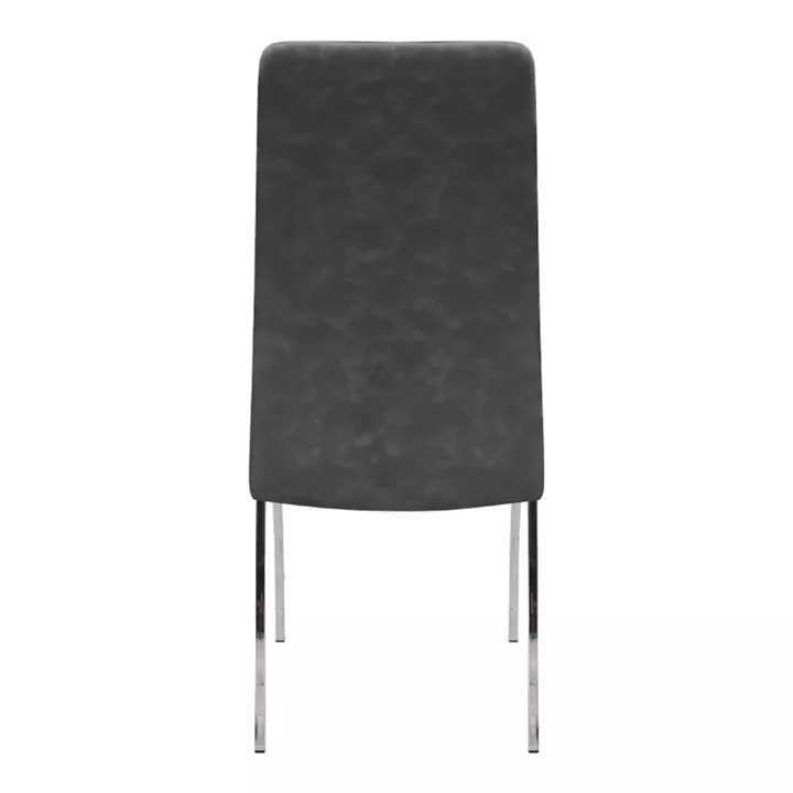 Καρέκλα τραπεζαρίας Alma Megapap γκρι PU - μεταλλικό πόδι χρωμίου 42x53x97εκ.