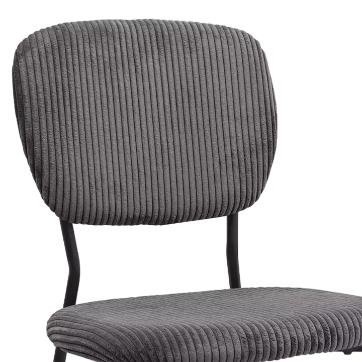 Καρέκλα τραπεζαρίας Kevin Megapap γκρι ύφασμα - μεταλλικό μαύρο πόδι 48x51x87εκ.