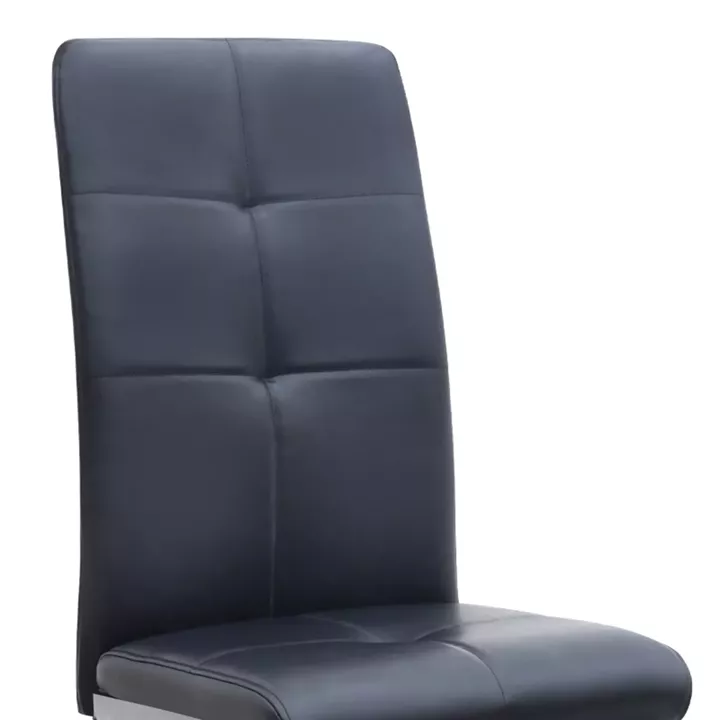 Καρέκλα τραπεζαρίας Alma Megapap μαύρο PU - μεταλλικό πόδι χρωμίου 42x53x97εκ.