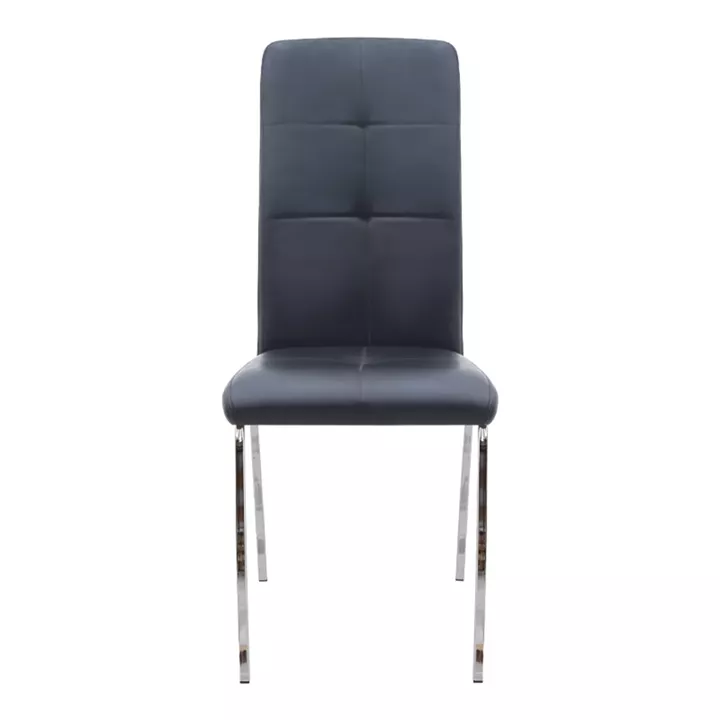 Καρέκλα τραπεζαρίας Alma Megapap μαύρο PU - μεταλλικό πόδι χρωμίου 42x53x97εκ.