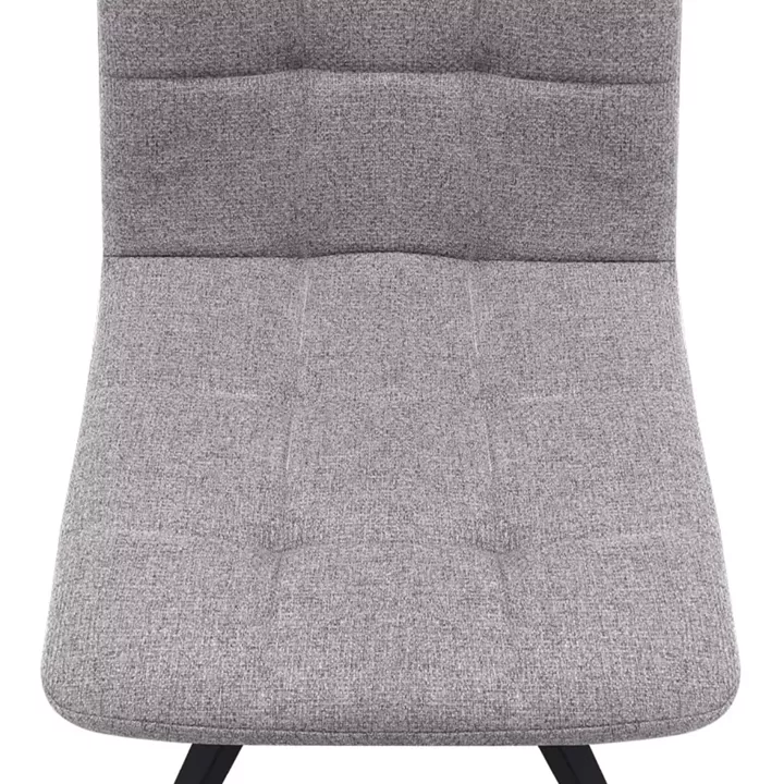 Καρέκλα τραπεζαρίας Bianca Megapap μπεζ ύφασμα - μεταλλικό μαύρο πόδι 43x56x84εκ.