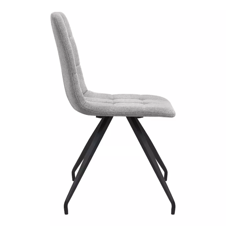 Καρέκλα τραπεζαρίας Bianca Megapap μπεζ ύφασμα - μεταλλικό μαύρο πόδι 43x56x84εκ.