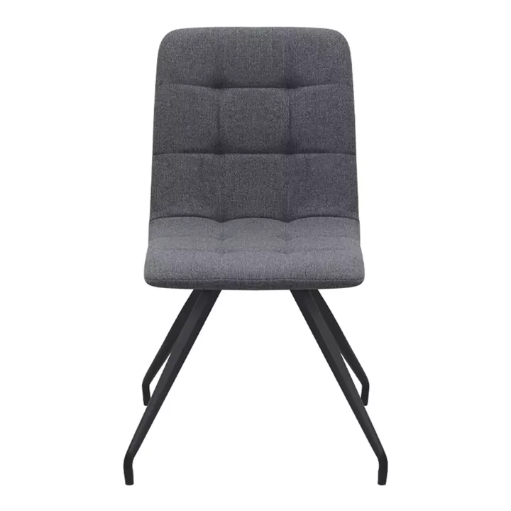 Καρέκλα τραπεζαρίας Bianca Megapap γκρι ύφασμα - μεταλλικό μαύρο πόδι 43x56x84εκ.