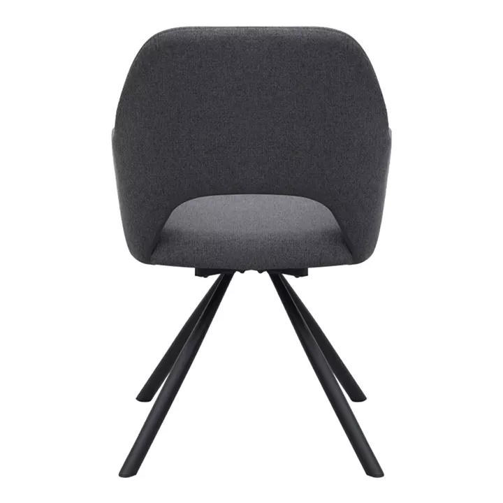 Πολυθρόνα τραπεζαρίας Gabriel Megapap γκρι ύφασμα - μεταλλικό μαύρο πόδι 58x60x85εκ.