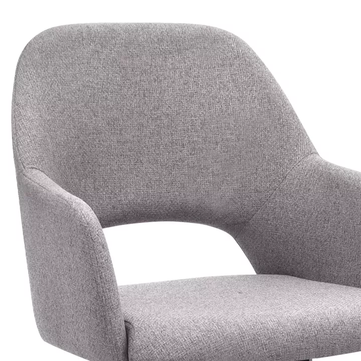 Πολυθρόνα τραπεζαρίας Gabriel Megapap μπεζ ύφασμα - μεταλλικό μαύρο πόδι 58x60x85εκ.