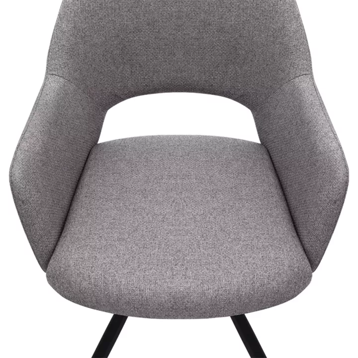 Πολυθρόνα τραπεζαρίας Gabriel Megapap μπεζ ύφασμα - μεταλλικό μαύρο πόδι 58x60x85εκ.