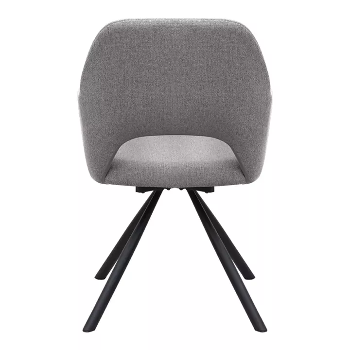 Πολυθρόνα τραπεζαρίας Gabriel Megapap μπεζ ύφασμα - μεταλλικό μαύρο πόδι 58x60x85εκ.