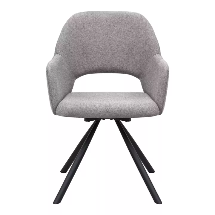 Πολυθρόνα τραπεζαρίας Gabriel Megapap μπεζ ύφασμα - μεταλλικό μαύρο πόδι 58x60x85εκ.